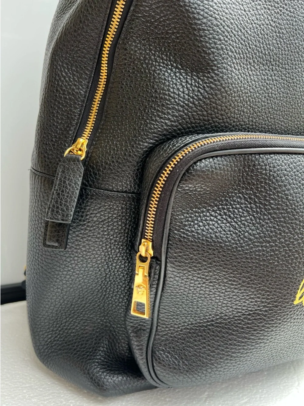 Versace Leather Medusa Backpack Black Travel Bag